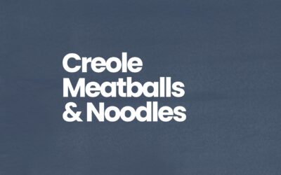 Beef and Pork Meatballs in Creole Tomato Coconut Milk Sauce Over Egg Noodles